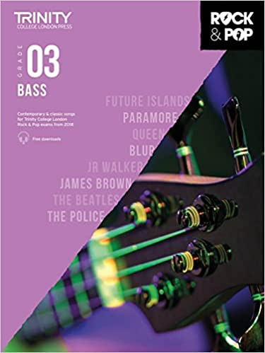 Trinity Examination Book Rock & Pop 2018 Bass Grade 3