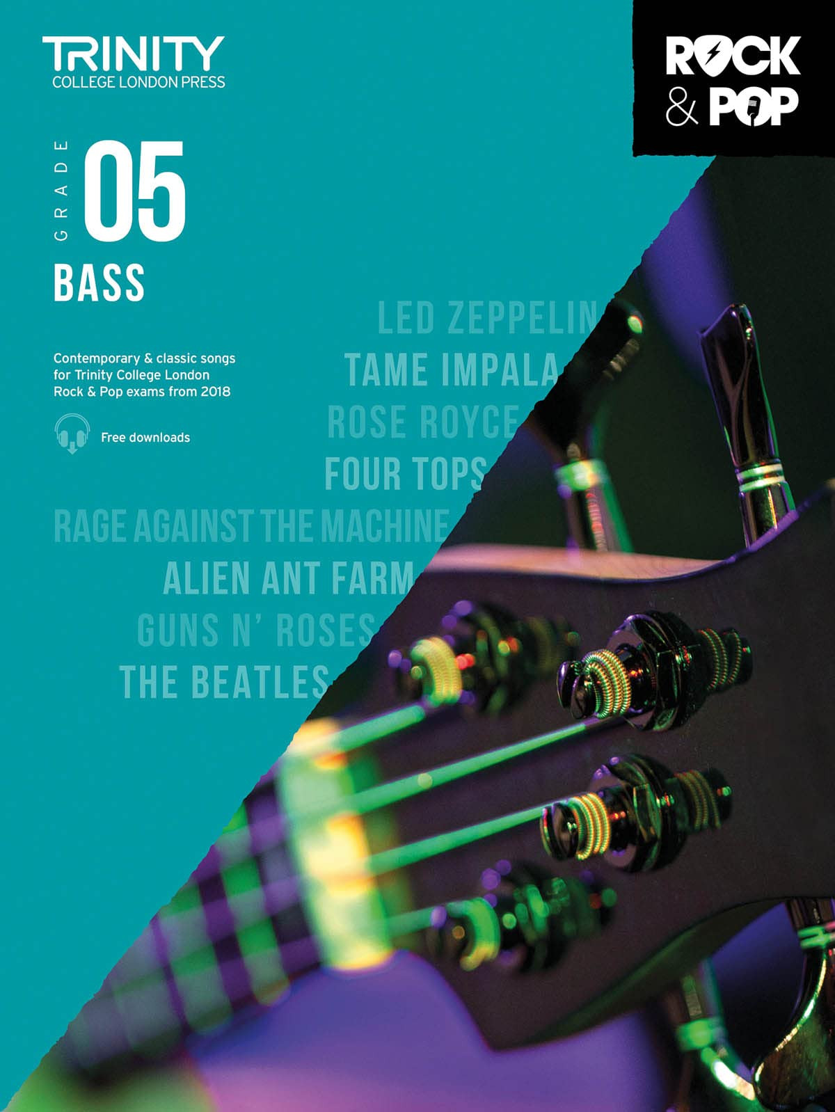 Trinity Examination Book Rock & Pop 2018 Bass Grade 5