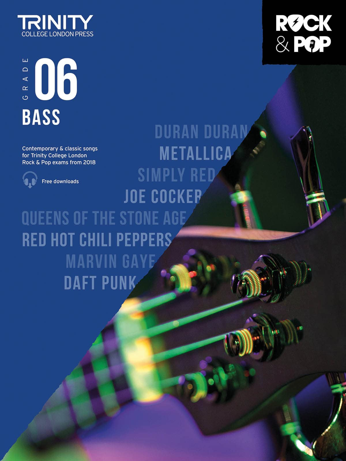 Trinity Examination Book Rock & Pop 2018 Bass Grade 6