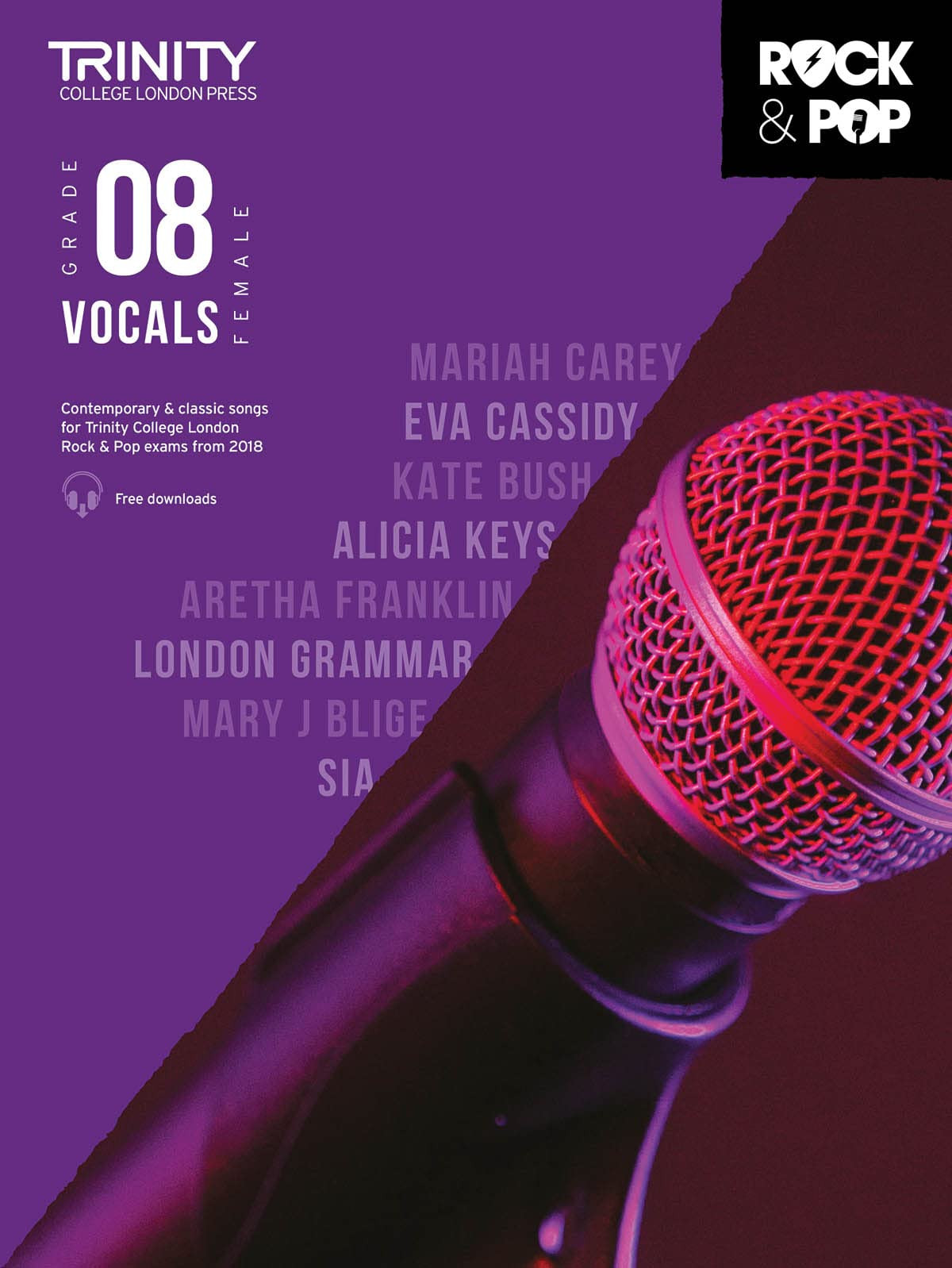 Trinity Examination Book Rock & Pop 2018 Vocals Grade 8 (Female Voice)