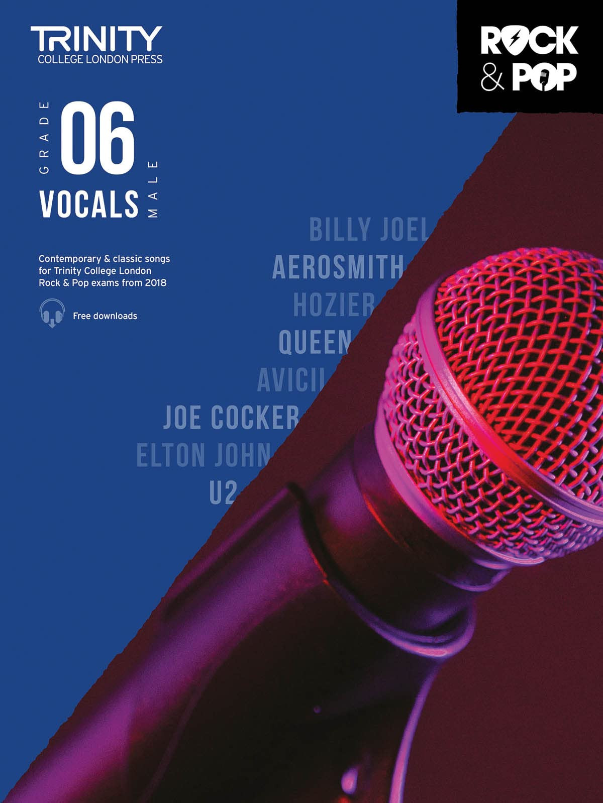 Trinity Examination Book Rock & Pop 2018 Vocals Grade 6 (Male Voice)