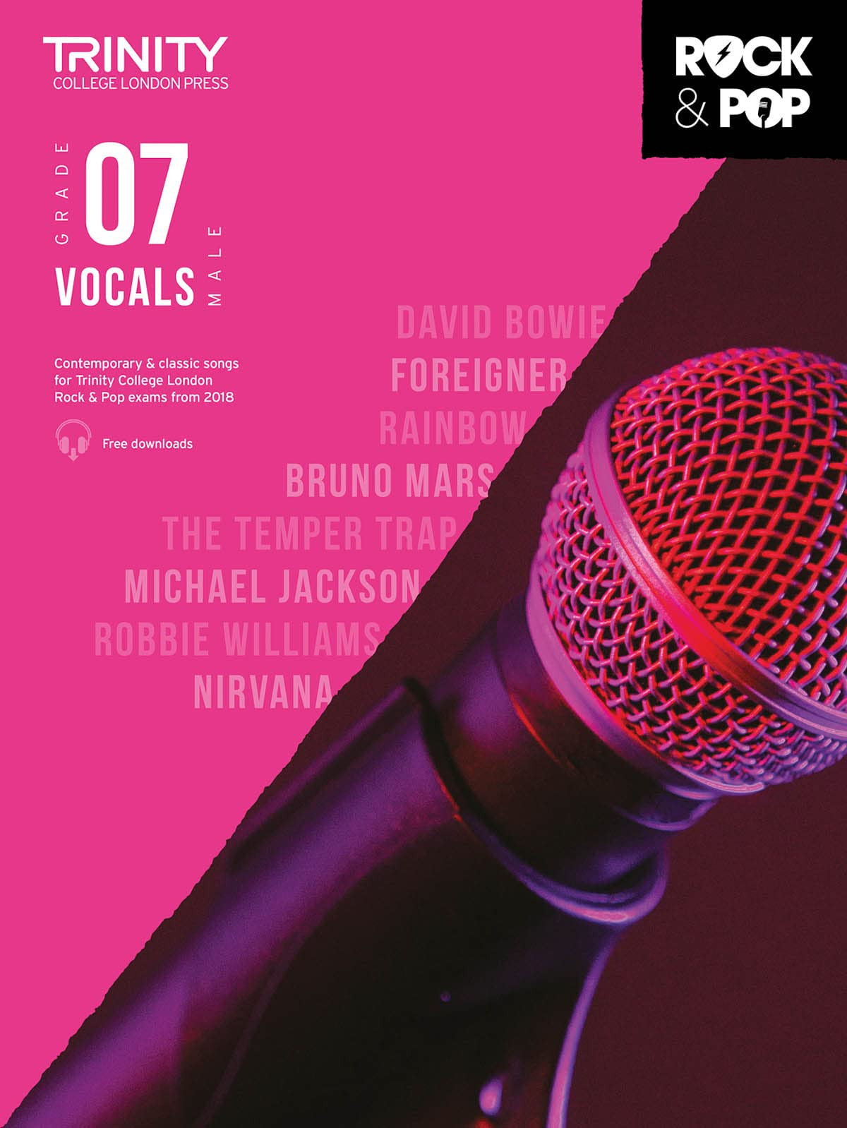 Trinity Examination Book Rock & Pop 2018 Vocals Grade 7 (Male Voice)