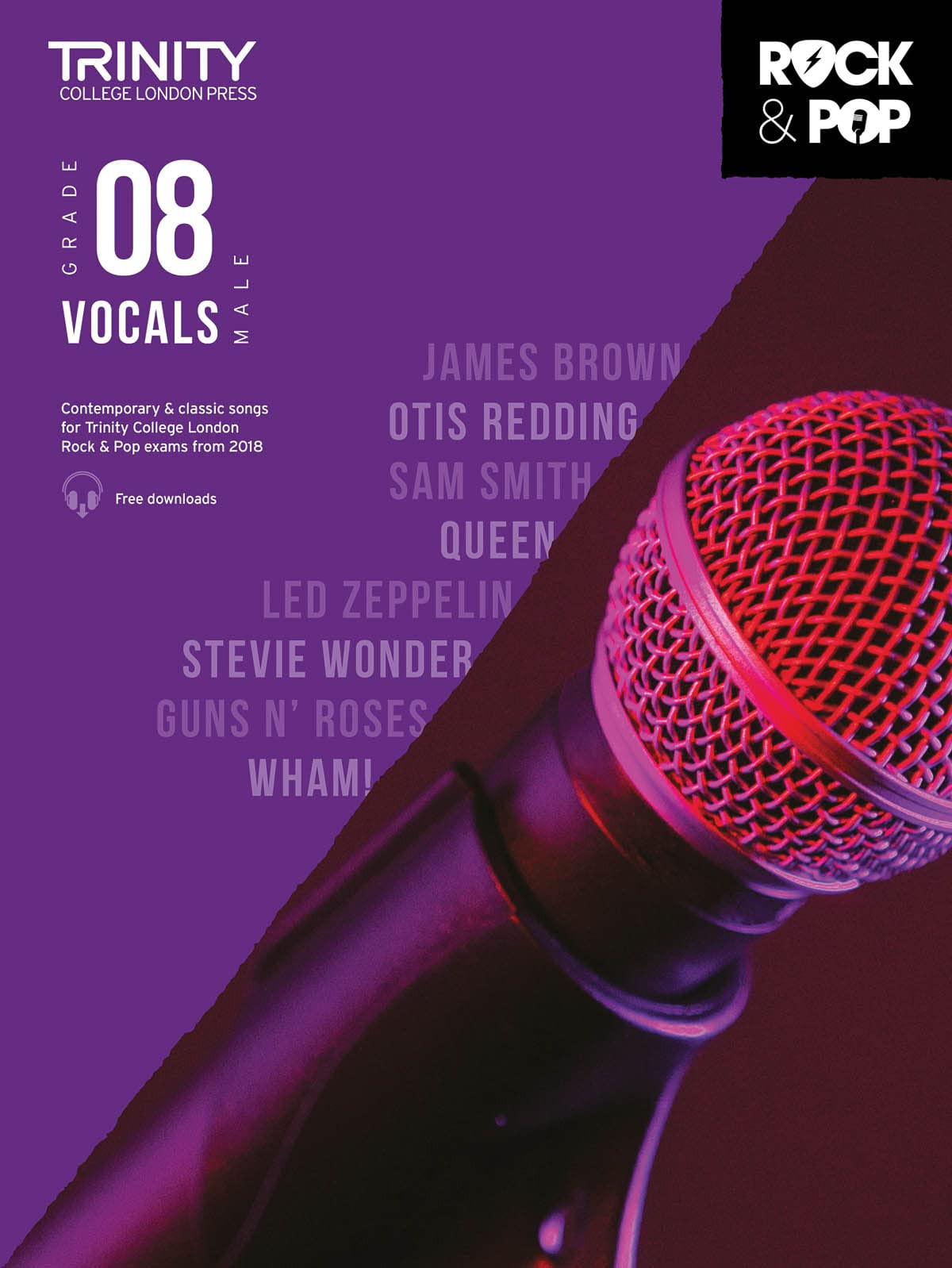 Trinity Examination Book Rock & Pop 2018 Vocals Grade 8 (Male Voice)