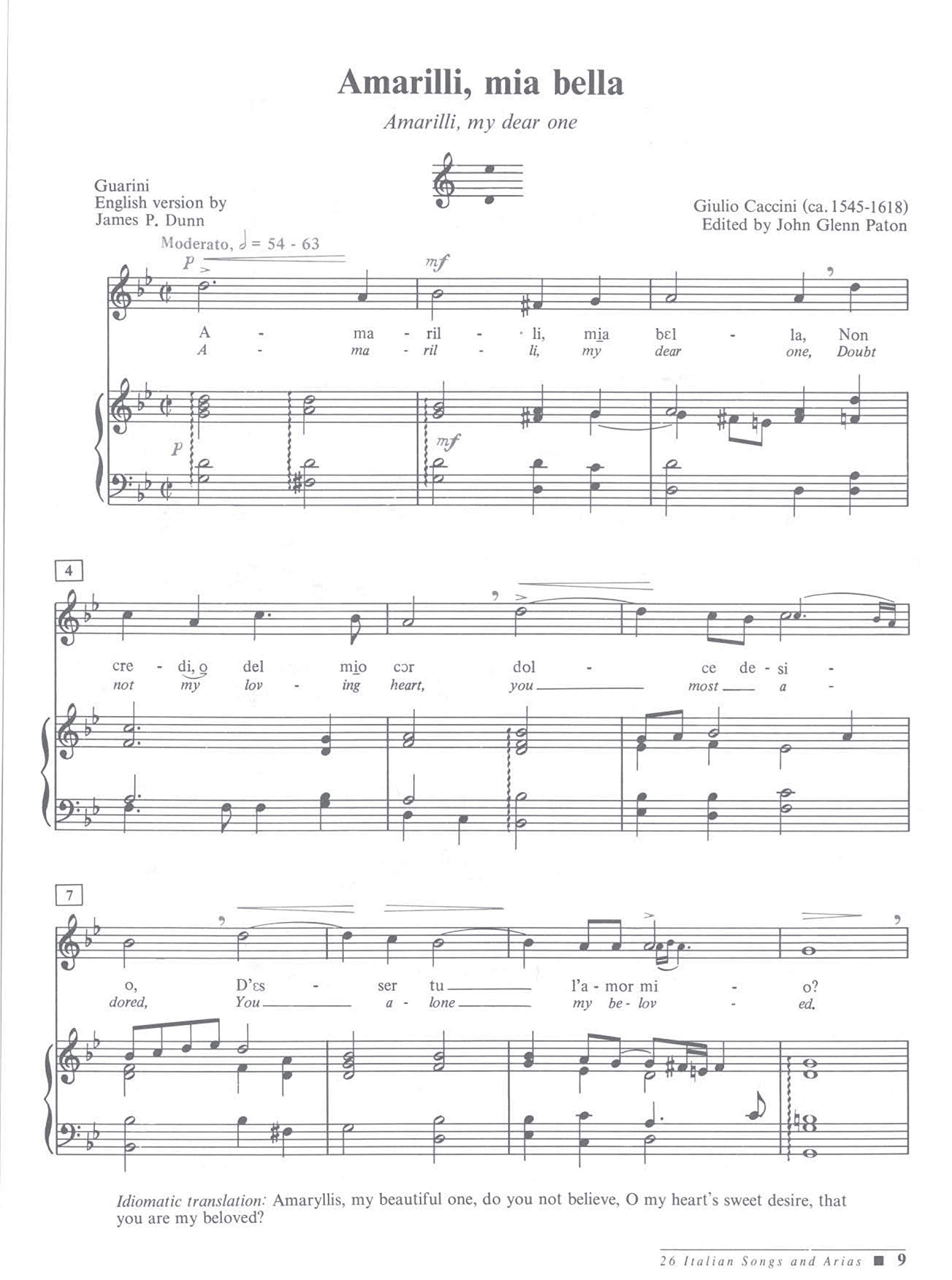26 Italian Songs and Arias: Medium High Voice, Book - Repertoire Books