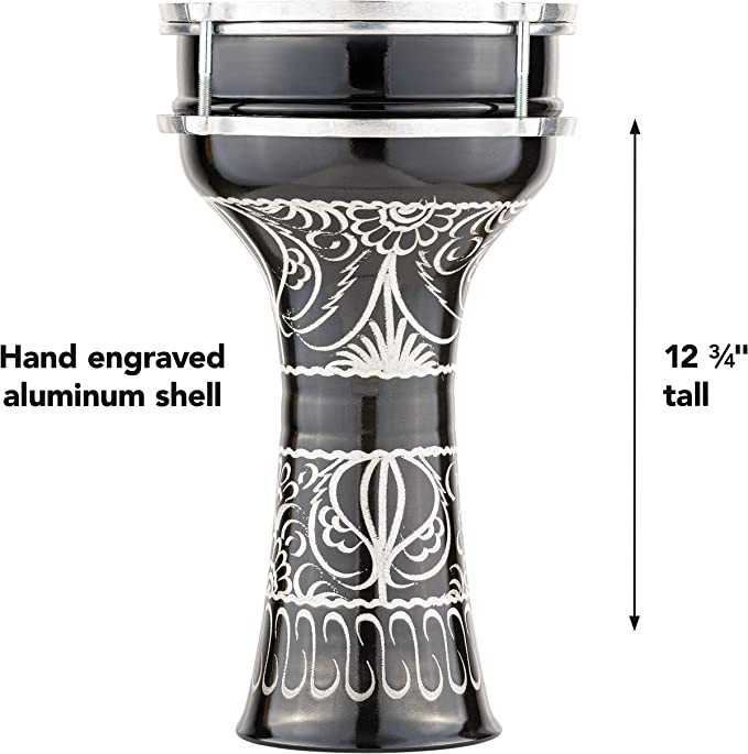 MEINL DARBUKA HAND ENGRAVED BLACK (6 1/2* 12 3/4)-HE122