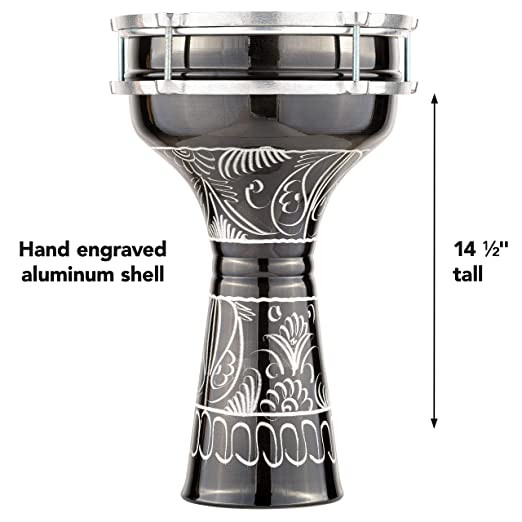 MEINL DARBUKA HAND ENGRAVED BLACK (8*14 1/2)-HE124