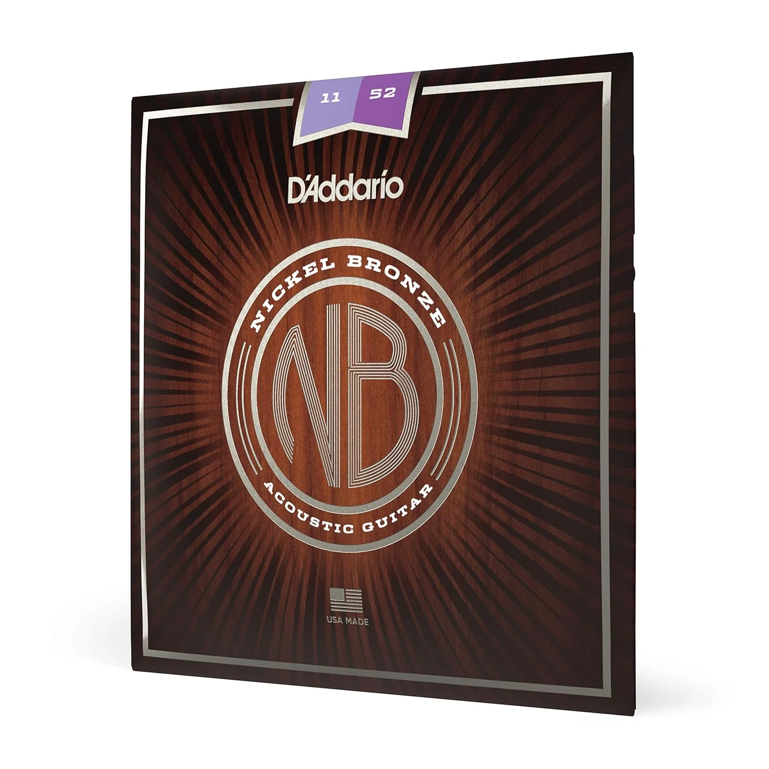 D'Addario NB1152 Nickel Bronze Acoustic Guitar Strings Custom Light 11-52