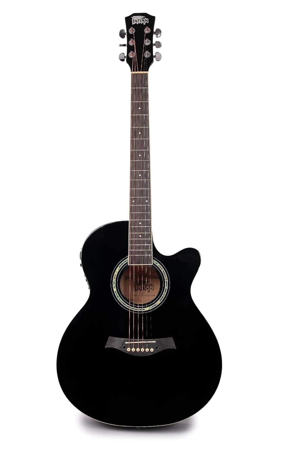 Intern 40 Inch Cutaway Acoustic Guitar with Truss Rod - Black Kit