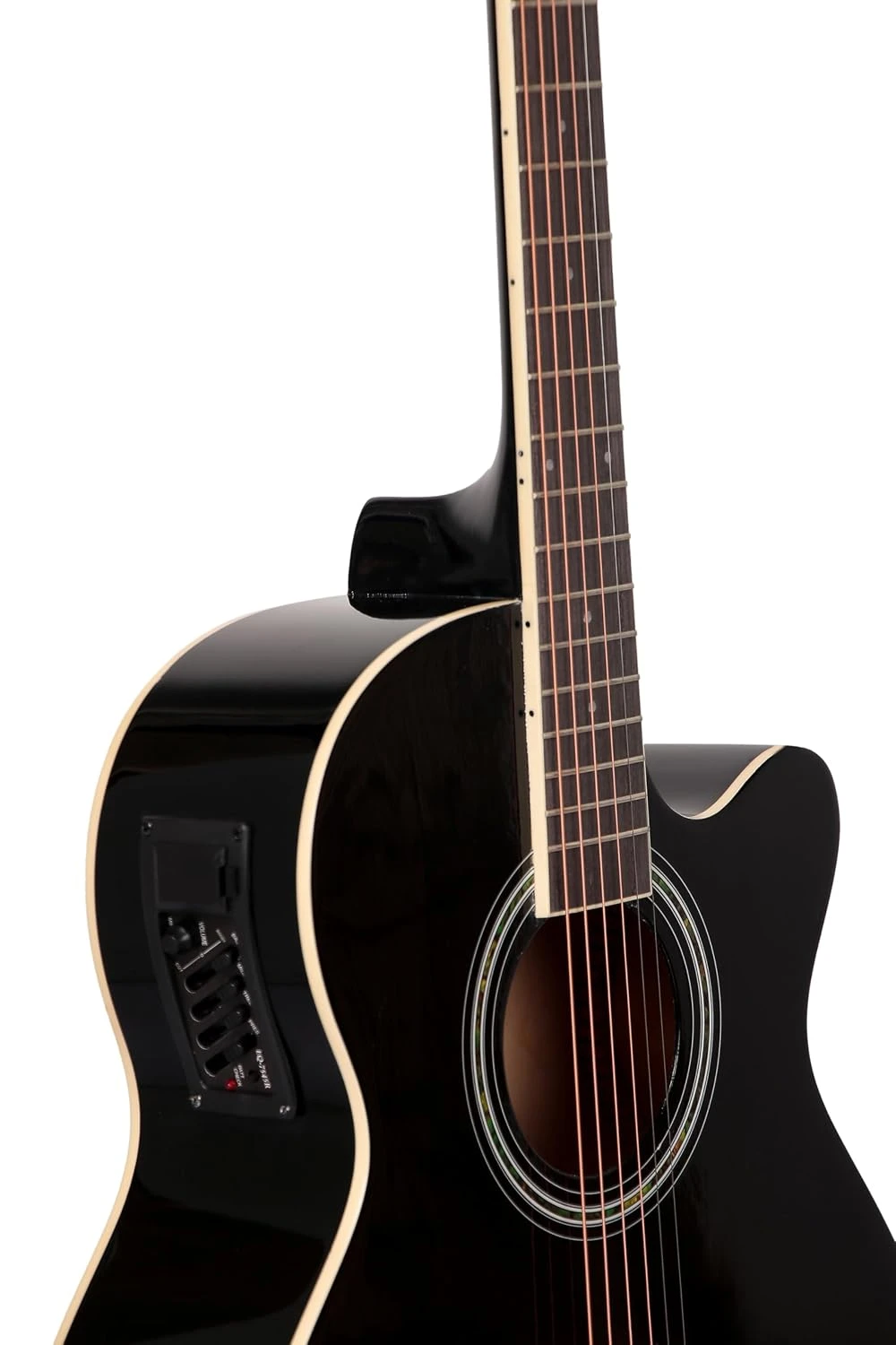 Intern 40 Inch Cutaway Acoustic Guitar with Truss Rod - Black Kit