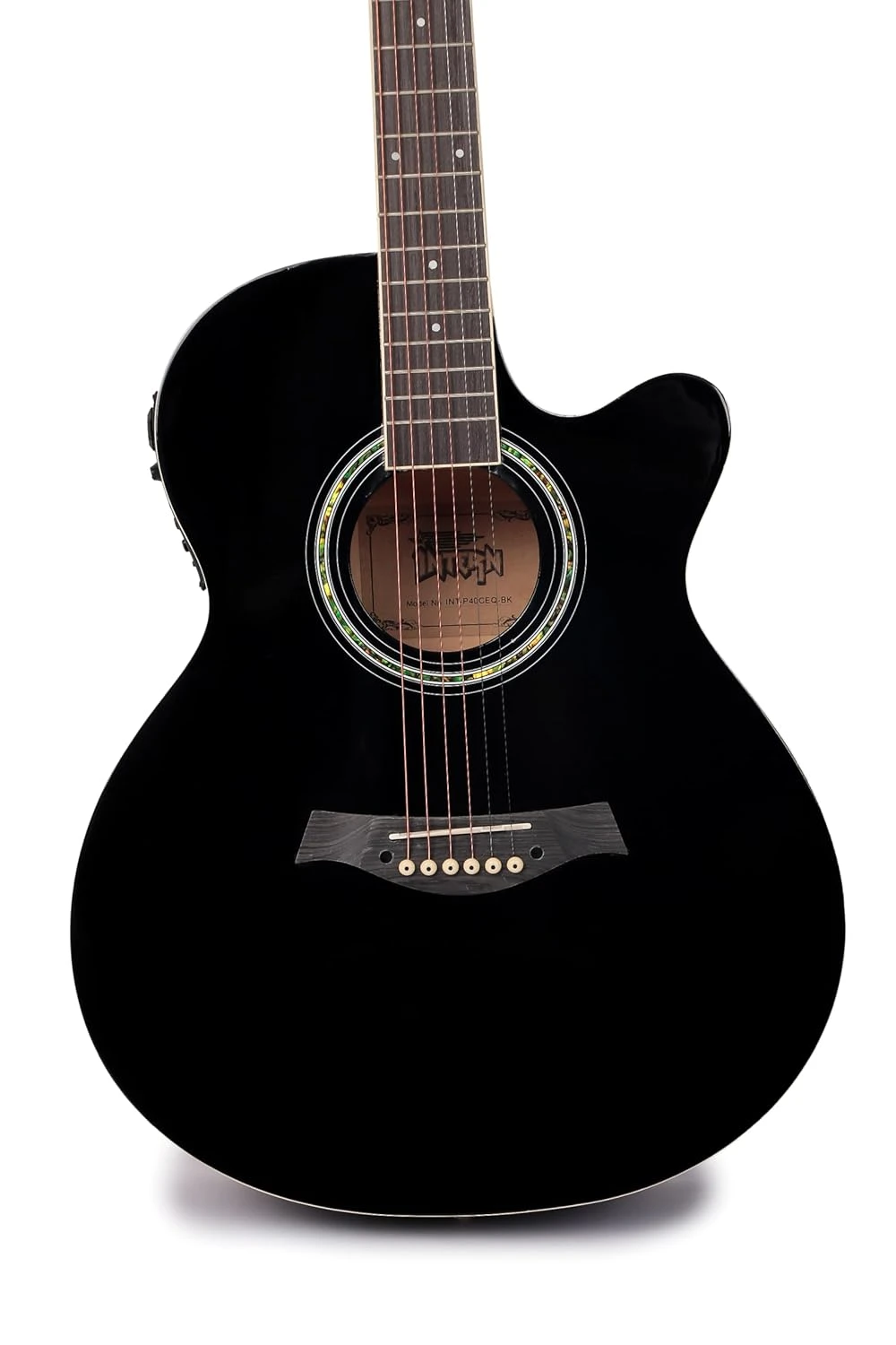 Intern 40 Inch Cutaway Acoustic Guitar with Truss Rod - Black Kit