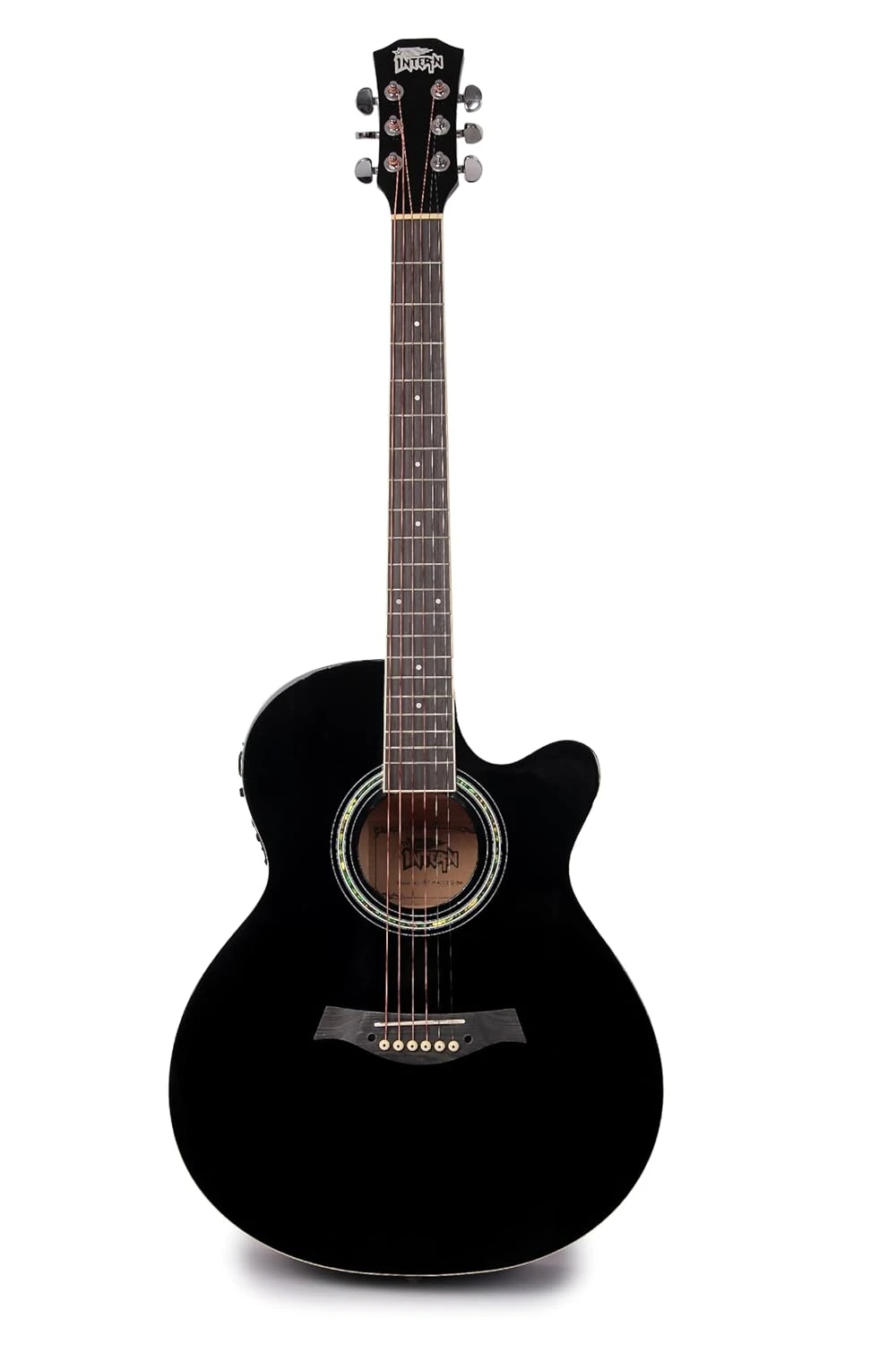 Intern 40 Inch Cutaway Acoustic Guitar with Truss Rod - Black Kit