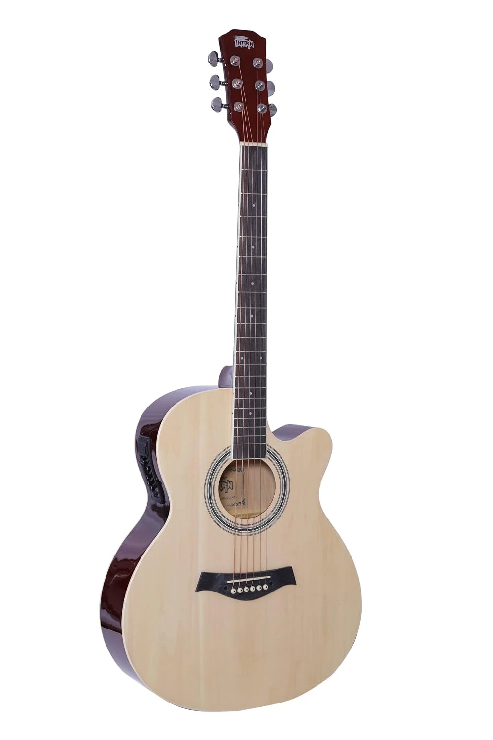 Intern 40 Inch Acoustic-Electric Cutaway Guitar 4-Band EQ - Natural Kit