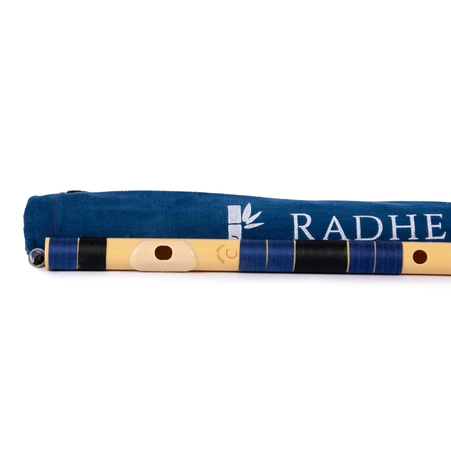 Radhe Flutes PVC Fiber C Natural Bansuri - Dark Blue & Black Threads + Free Course