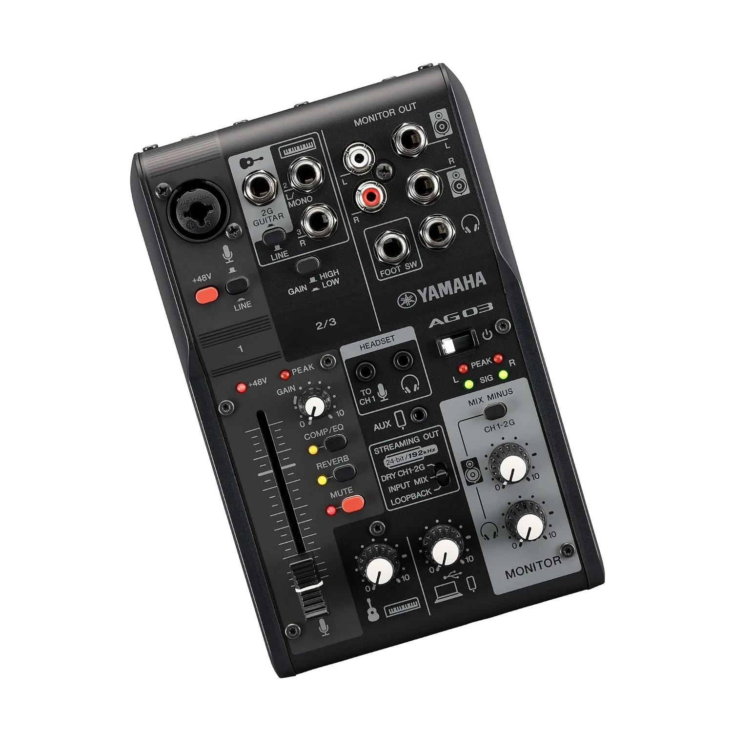 Yamaha AG03 MK2 3-Channel Live Streaming Loopback Mixer/Interface - Black