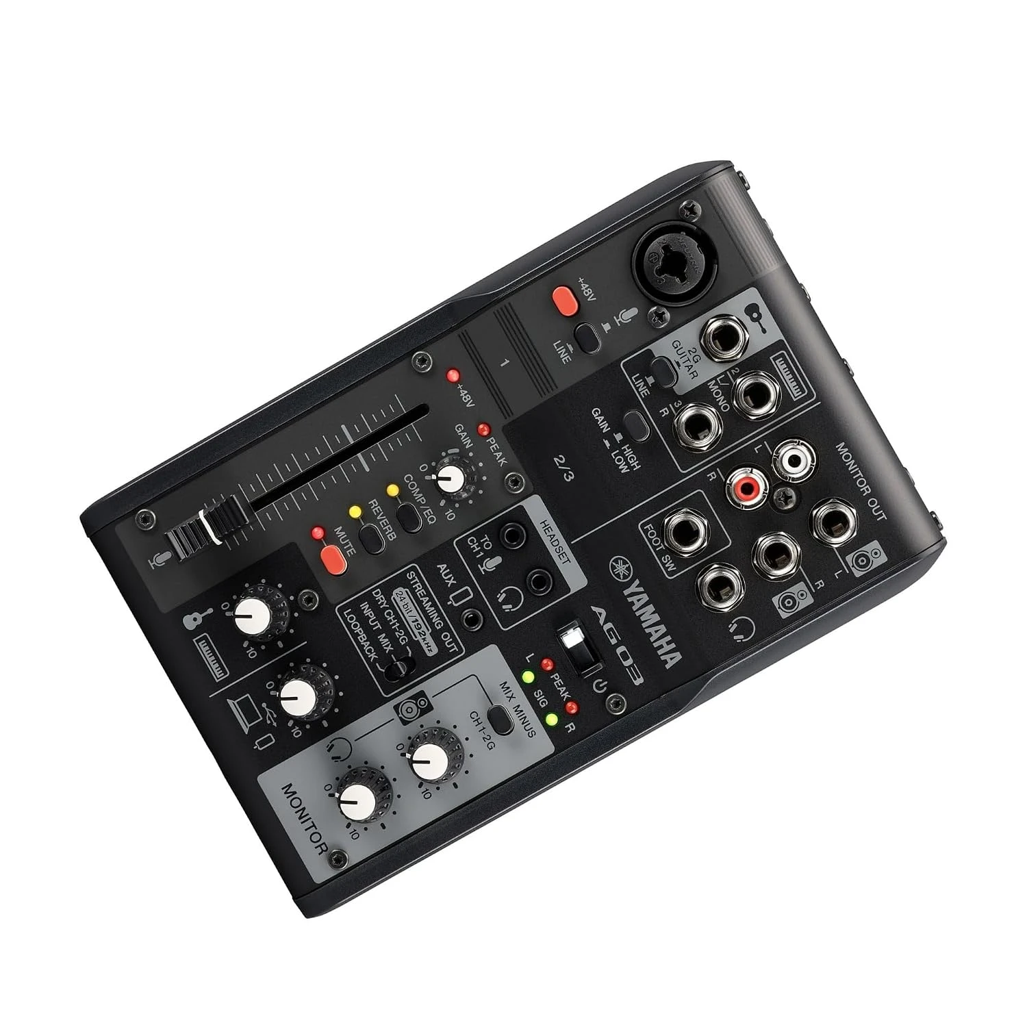 Yamaha AG03 MK2 3-Channel Live Streaming Loopback Mixer/Interface - Black