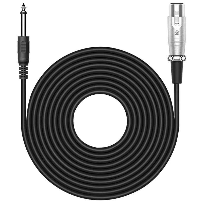 Audio Array AC-6XL 6.35mm Male to XLR Female Microphone Cable - Black (6m / 20ft)