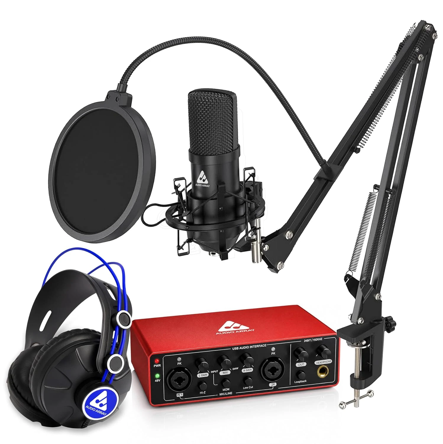 Audio Array PB-10 Professional Studio Bundle with Headphones