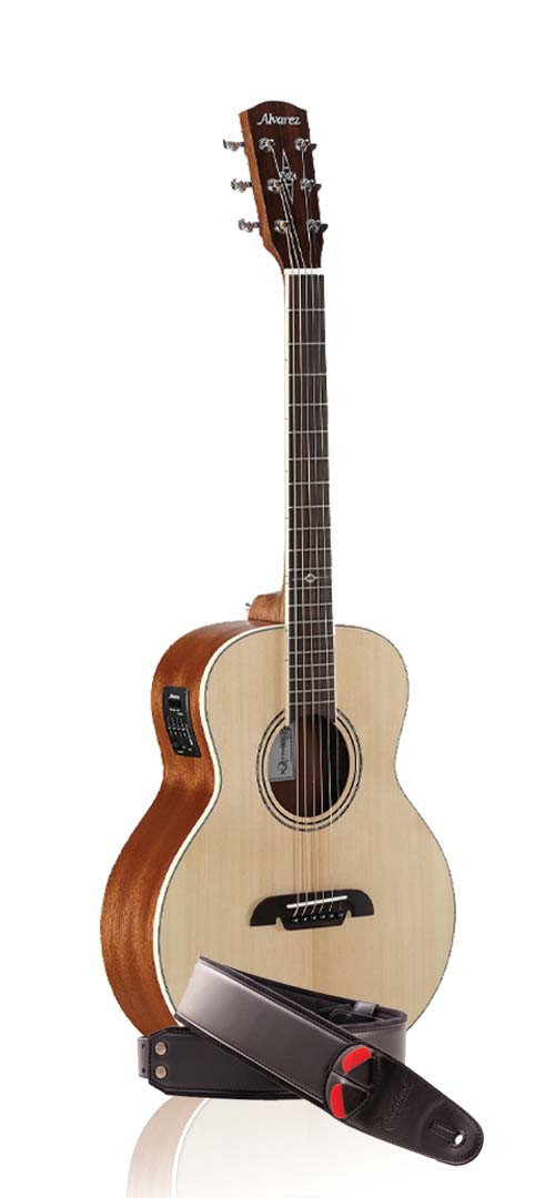 Alvarez LJ2E Travel Artist Little Jumbo w-deluxe Gig Bag EQ with Righton Strap Acoustic Guitar