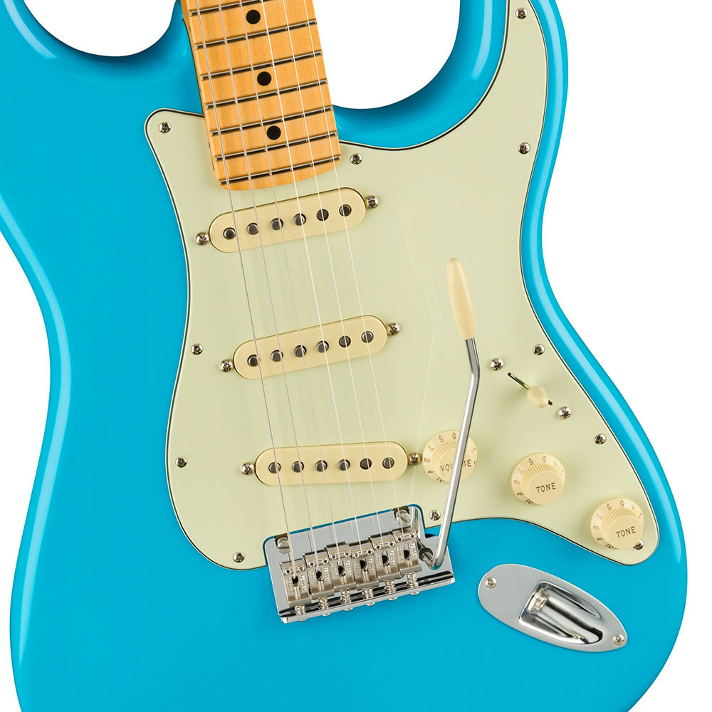 Fender 0113902719 AM Pro II Strat Maple Miami Blue Electric Guitar