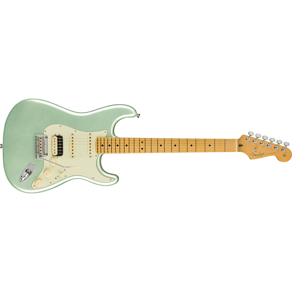 Fender 0113912718 AM Pro II Strat HSS Maple Mystic Surf Green Electric Guitar