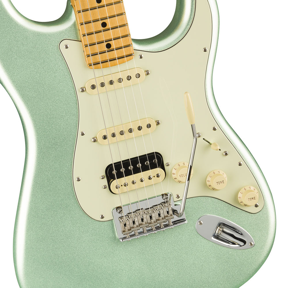 Fender 0113912718 AM Pro II Strat HSS Maple Mystic Surf Green Electric Guitar