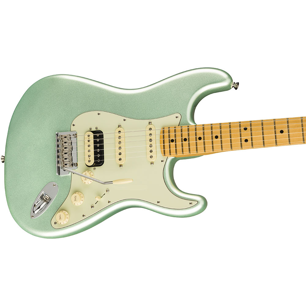 Fender 0113912718 AM Pro II Strat HSS Maple Mystic Surf Green Electric Guitar