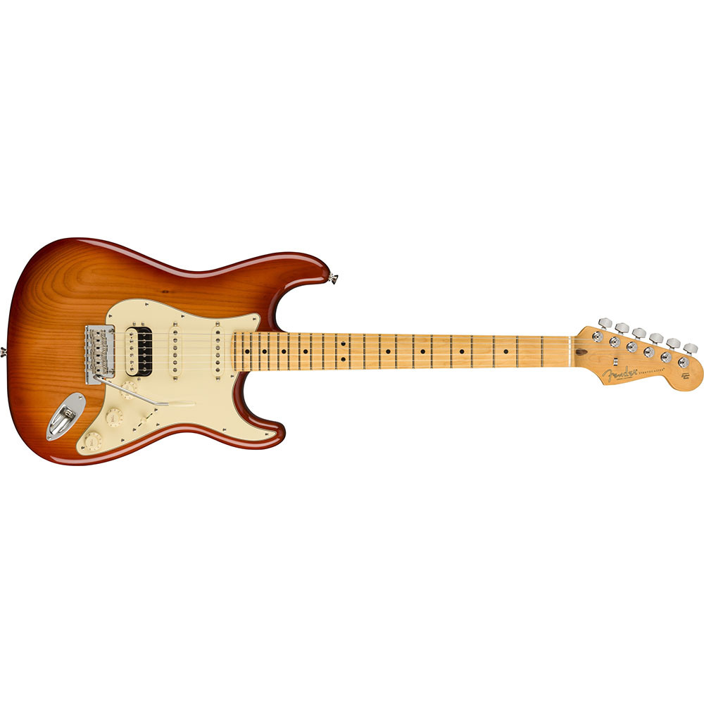Fender 0113912747 AM Pro II Strat HSS Maple Sienna Sunburst Electric Guitar