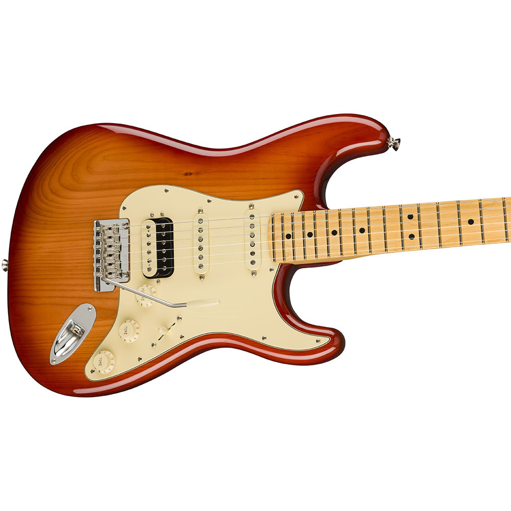 Fender 0113912747 AM Pro II Strat HSS Maple Sienna Sunburst Electric Guitar