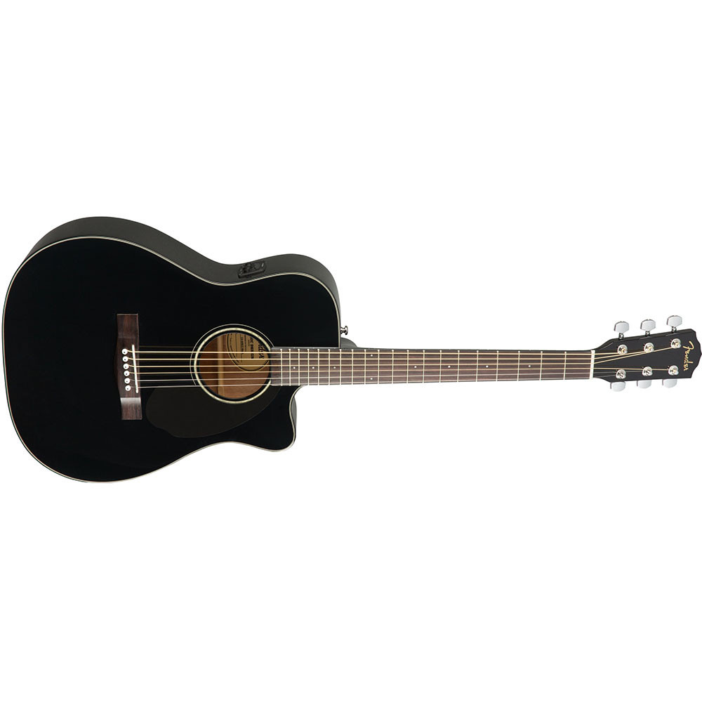 Fender 0970153006 Concert Cutaway Electronics CC60SCE Black Acoustic Guitar