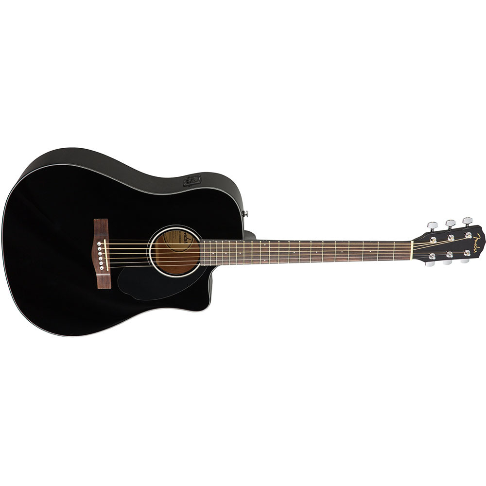 Fender 0970113006 with Cutaway Electronics CD60SCE Black Acoustic Guitar