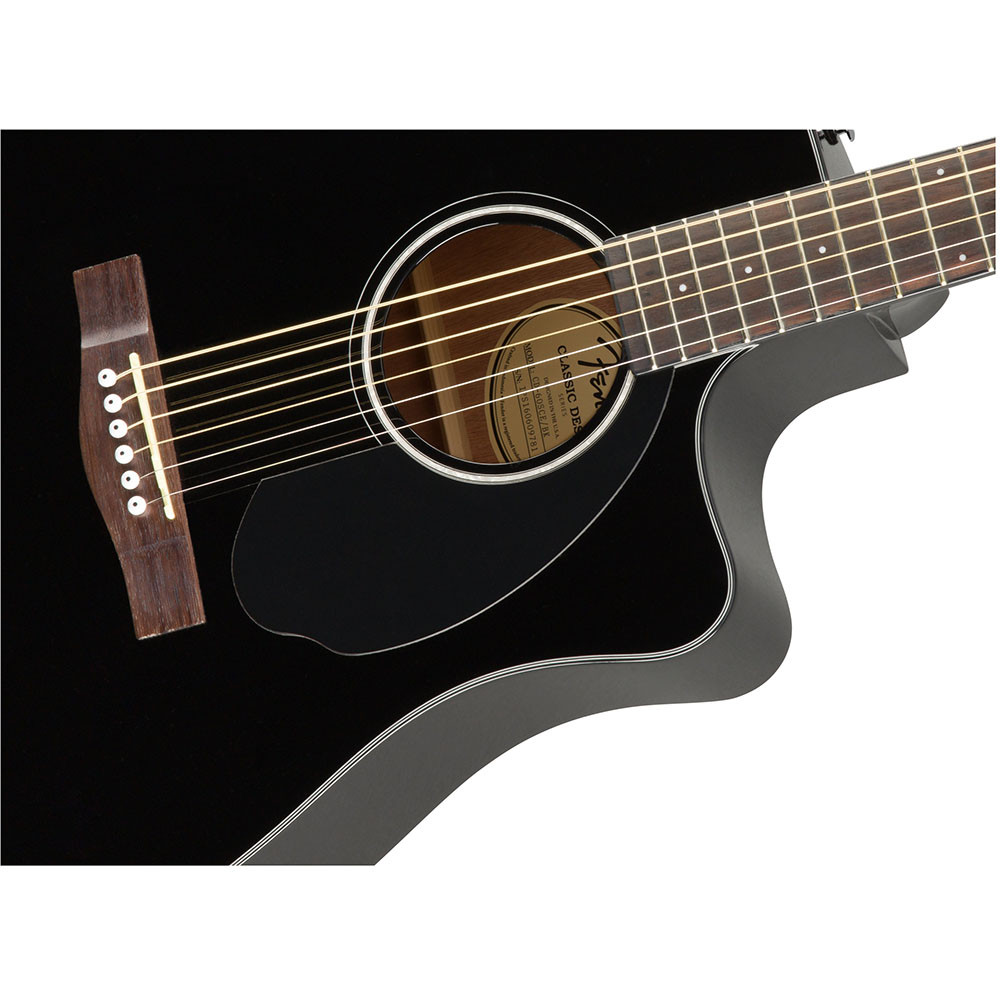 Fender 0970113006 with Cutaway Electronics CD60SCE Black Acoustic Guitar