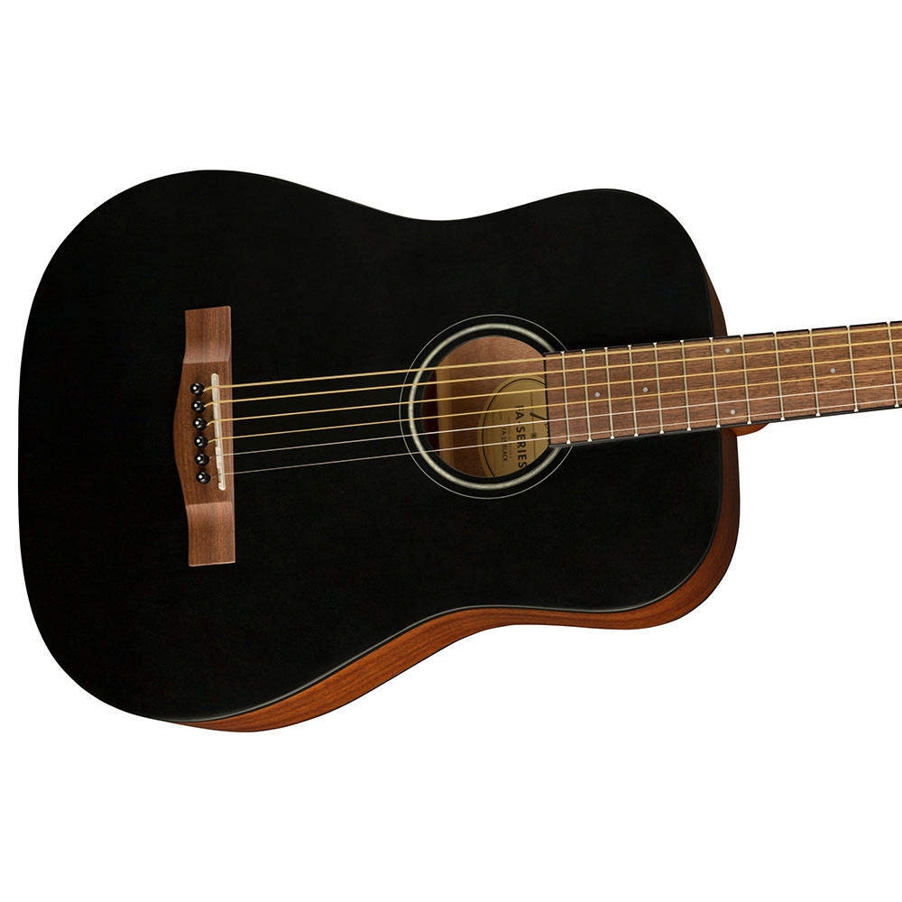 Fender 0971170106 3-4 Size FA-15 Black with Bag Acoustic Guitar