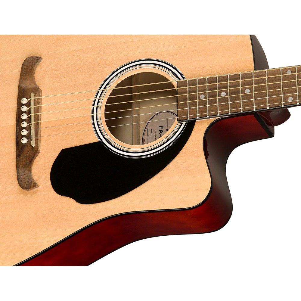 Fender 0971113221 Dreadnought Cutaway Electronics FA-125CE Natural Acoustic Guitar