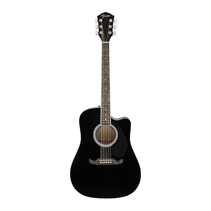 Fender 0972713506 Dreadnought Cutaway Electronics FA-125CE Black Acoustic Guitar