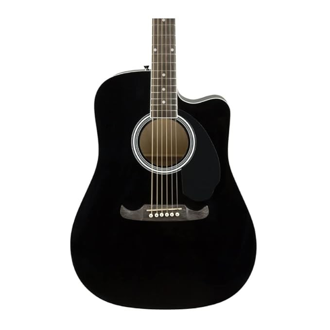 Fender 0972713506 Dreadnought Cutaway Electronics FA-125CE Black Acoustic Guitar