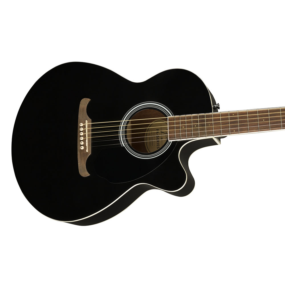 Fender 0971253506 Concert Cutaway Electronics FA135CE Black Acoustic Guitar