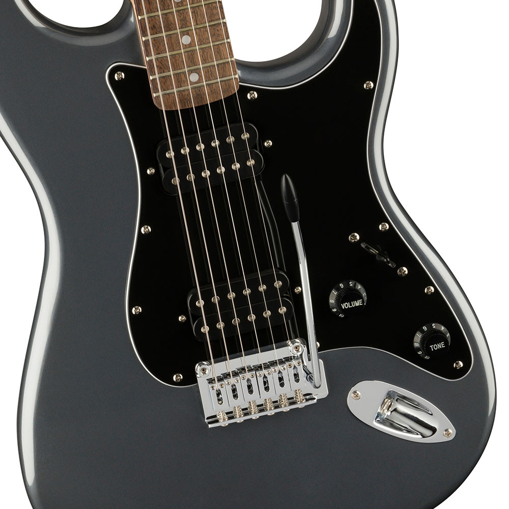 Fender 0378051569 Squier Affinity Strat HH Charcoal Frost Metallic Electric Guitar