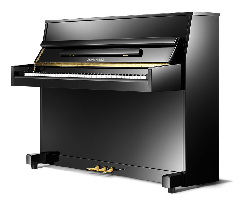 Pearl River Upright Piano UP109D - Black with bench