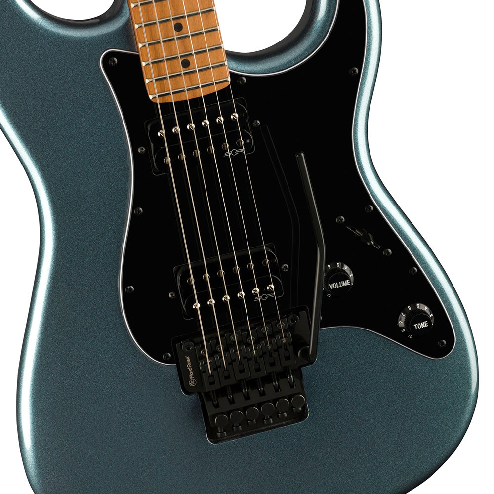 Fender 0370240568 Squier Contemporary Strat FR HH Maple Gunmetal Metallic Electric Guitar