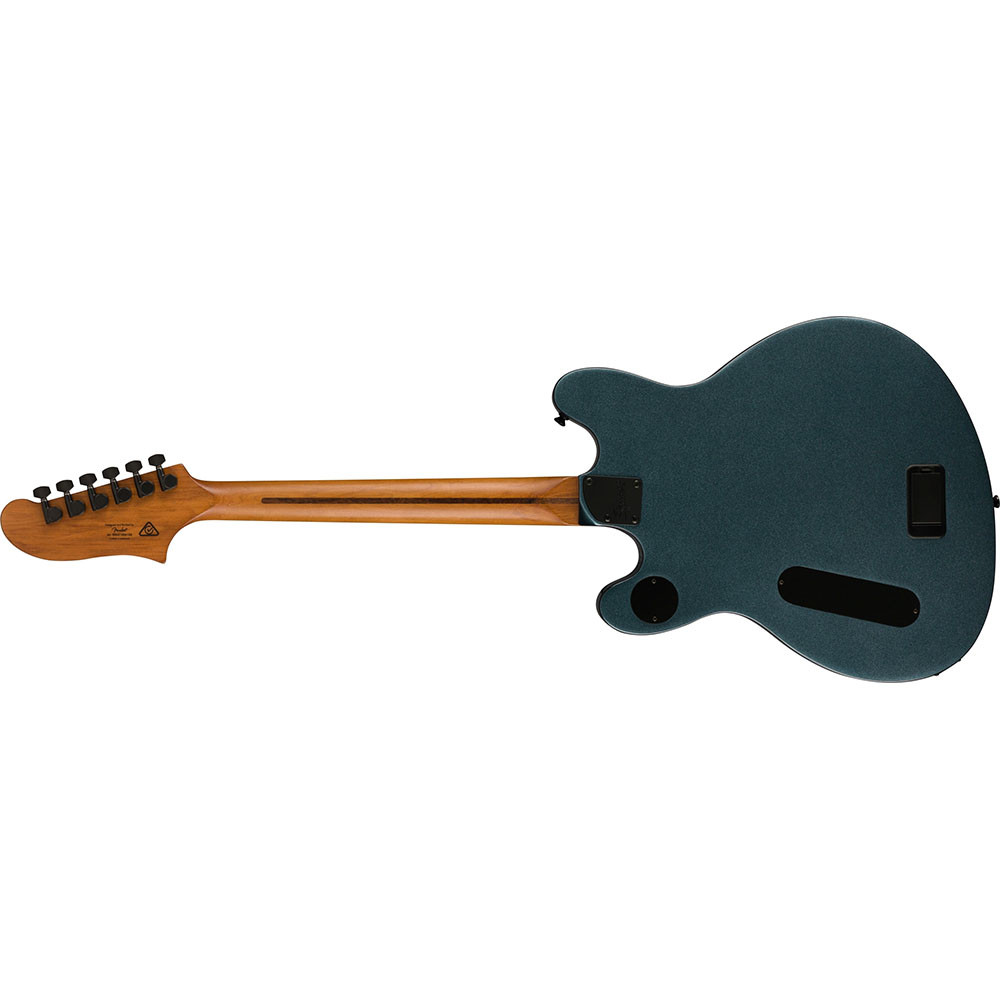Fender 0370471568 Squier Contemporary Active Starcaster Roasted Maple Neck Gunmetal Metallic Electric Guitar