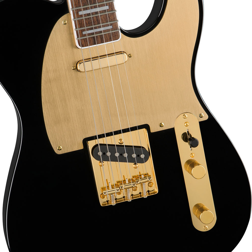 Fender 0379400506 Squier 40th Anniversary Telecaster Gold Edition Black Electric Guitar
