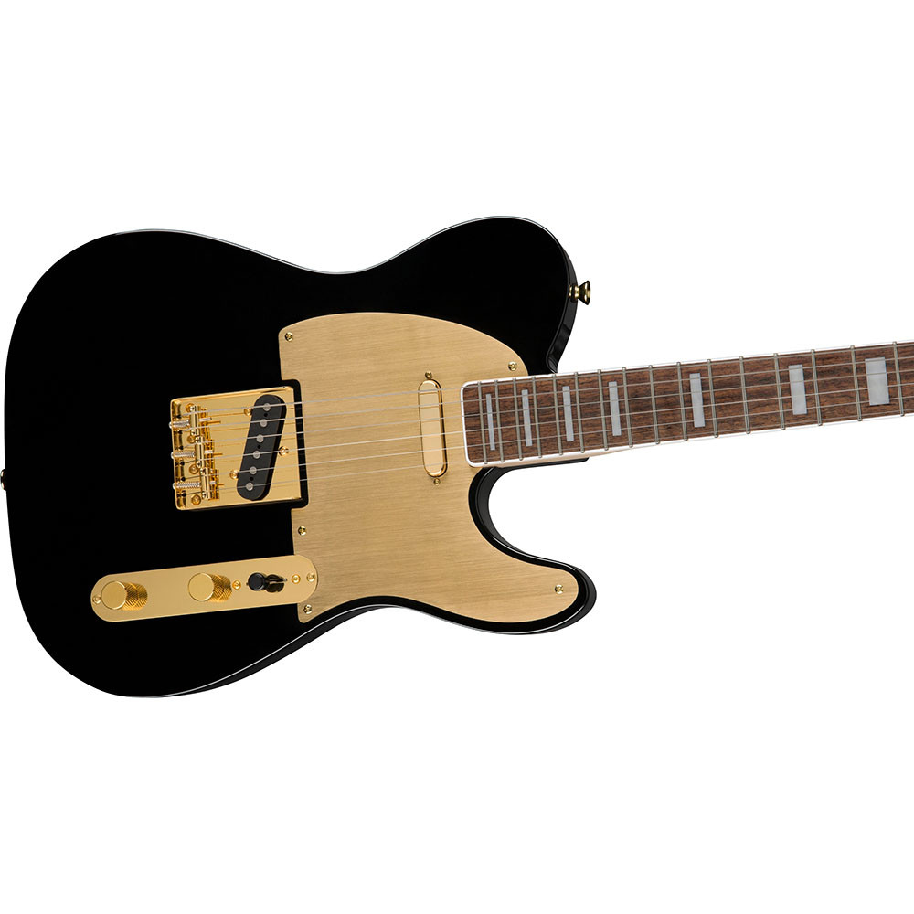 Fender 0379400506 Squier 40th Anniversary Telecaster Gold Edition Black Electric Guitar
