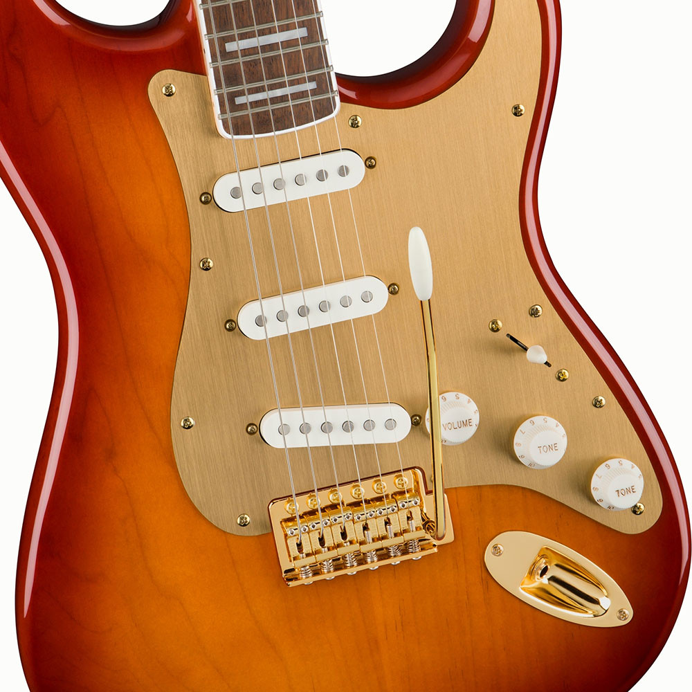 Fender 0379410547 Squier 40th Anniversary Stratocaster Gold Edition Sienna Sunburst Electric Guitar