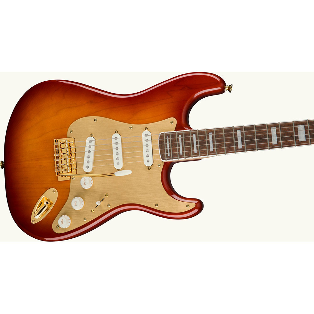 Fender 0379410547 Squier 40th Anniversary Stratocaster Gold Edition Sienna Sunburst Electric Guitar