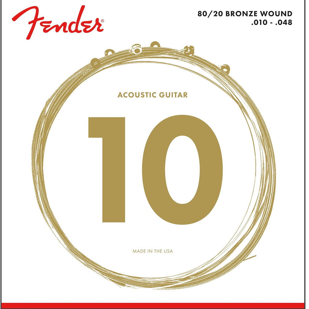 Fender 0730070402 Acoustic Guitar String 80/20 Bronze .010-.048 70XL