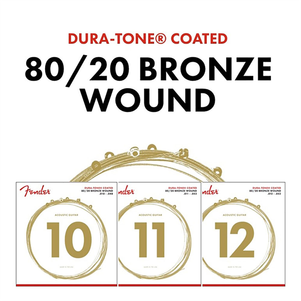 Fender 0730880002 Acoustic Guitar String 80/20 Dura-Tone Bronze Coated .010-.048 880XL