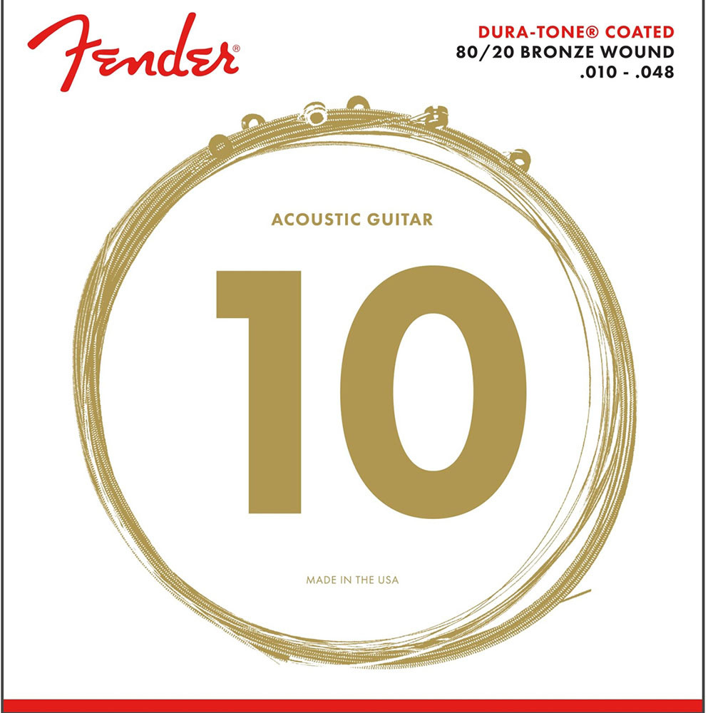 Fender 0730880002 Acoustic Guitar String 80/20 Dura-Tone Bronze Coated .010-.048 880XL