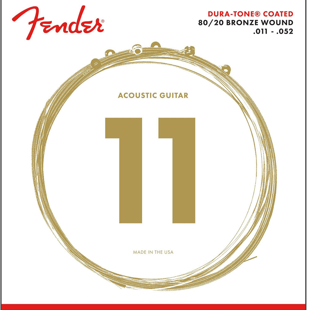 Fender 0730880003 Acoustic Guitar String 80/20 Dura-Tone Bronze Coated .011-.052 880CL