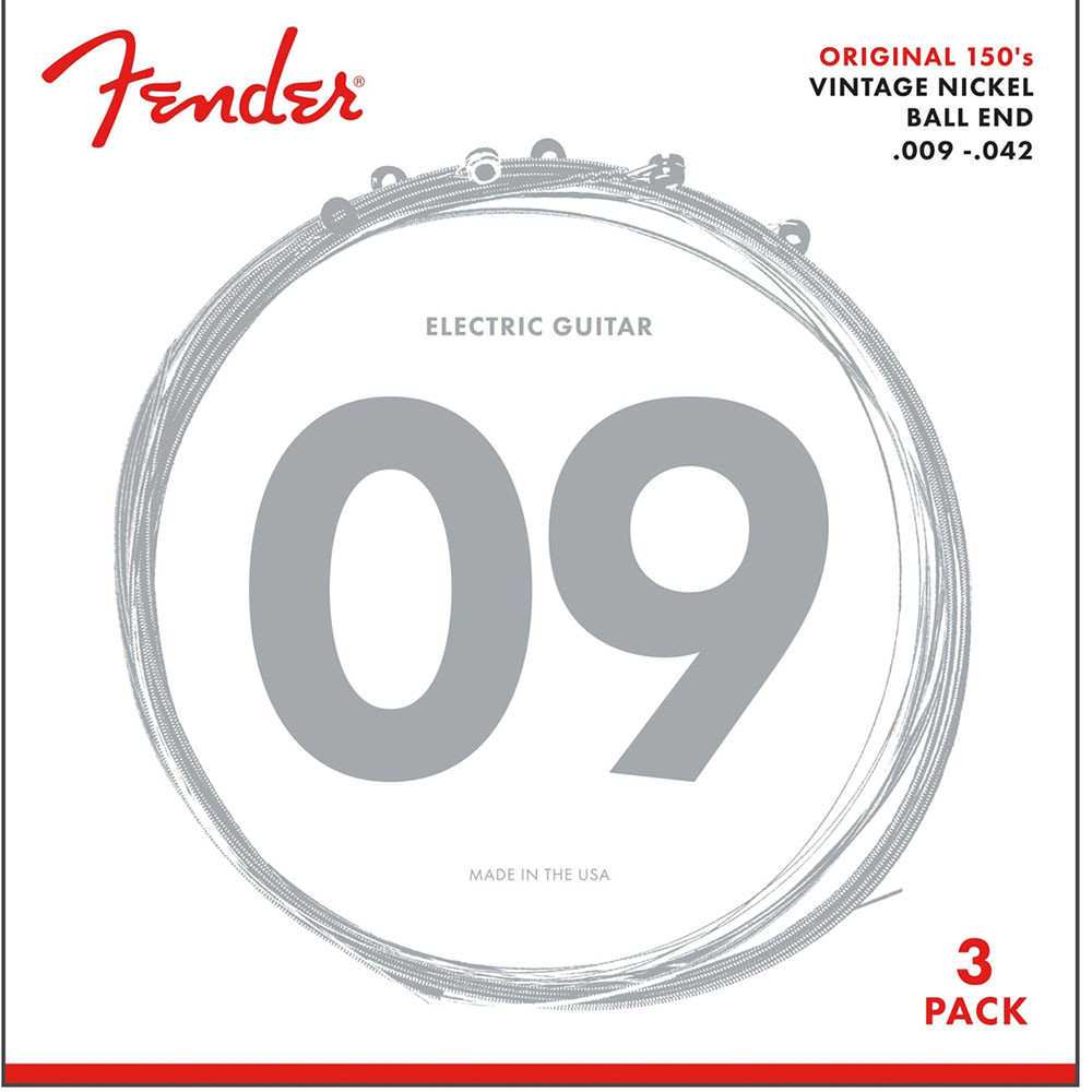 Fender 0730150309 Electric Guitar String Original Pure Nickel 150 .009-.042 150L -3 pack