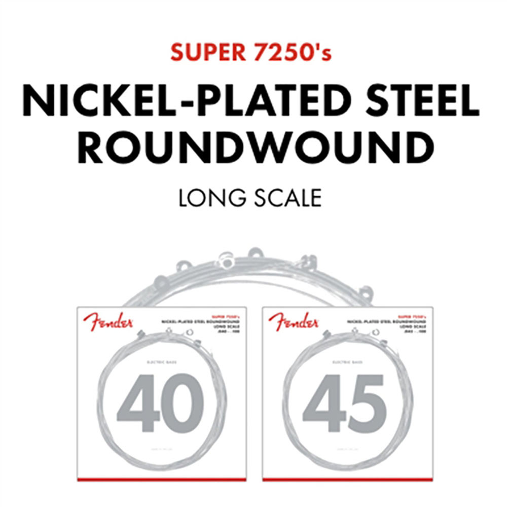 Fender 0737250405 Bass Guitar String Super 7250 Nickel Plated .045-.100 7250ML
